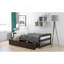 Lit plateforme simple avec deux tiroirs, espresso