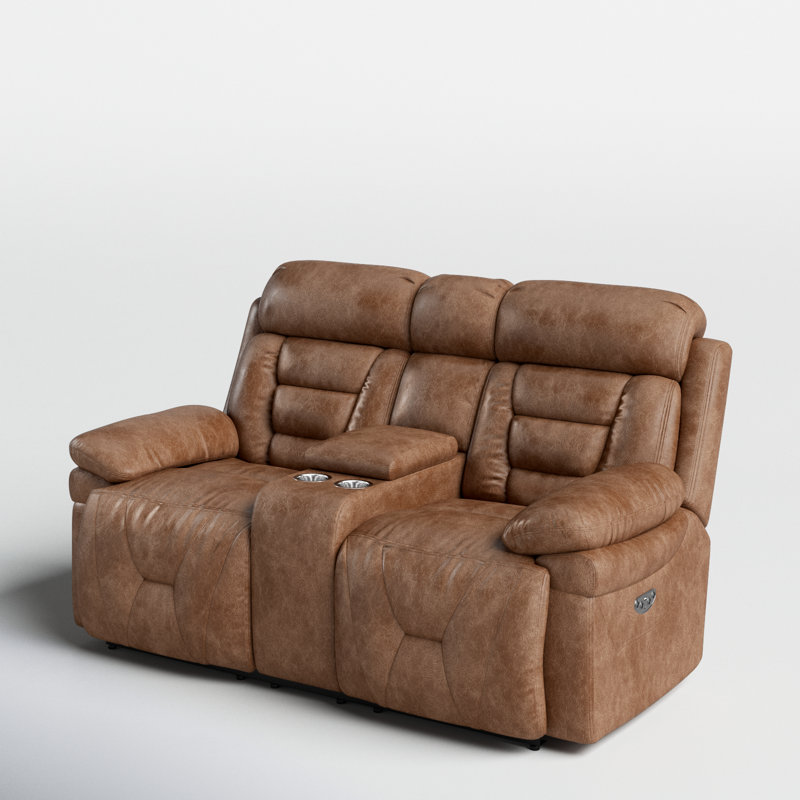 Anethrah 75'' Faux Leather Reclining Loveseat