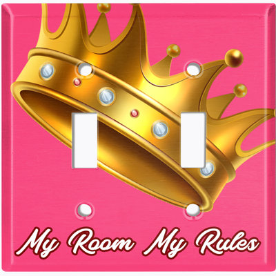 Plaque murale d'interrupteur à bascule rose My Gang My Rules Princess