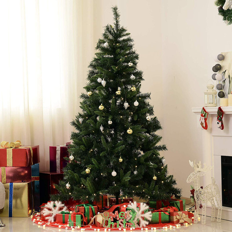 Lighted Artificial Pine Christmas Tree, 6ft H
