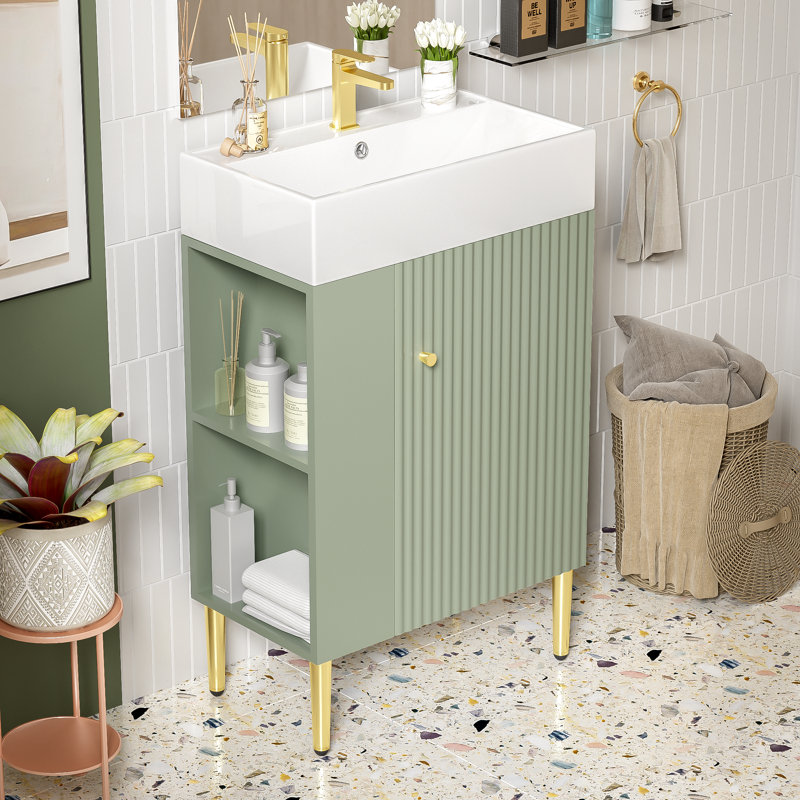 Ensemble de meuble-lavabo simple 22 po Laycee, Vert