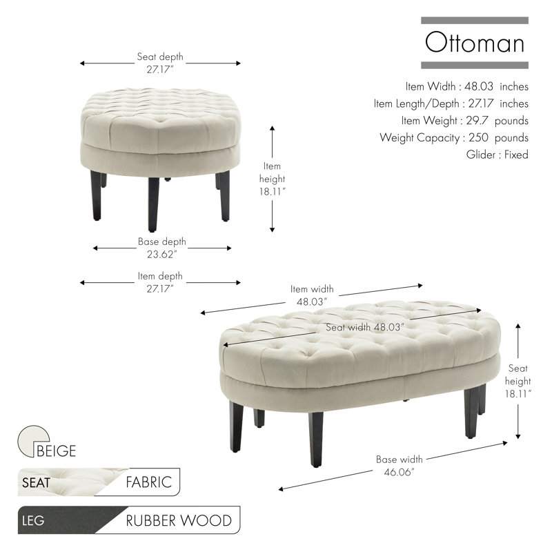 Repose-pieds Ardie, Mélange de polyester beige