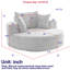 Fauteuil de 55 po en chenille grise, lit moelleux moderne avec pivot à 360 degrés pour le salon, la chambre à coucher, le salon, la zone de projection, le canapé-lit à installation facile, chambre, gris, rotatif, assemblage-825257880