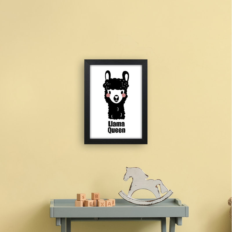 Llama by Miniofmine - Print, Brown Framed, 34cm H x 25cm W x 3cm D