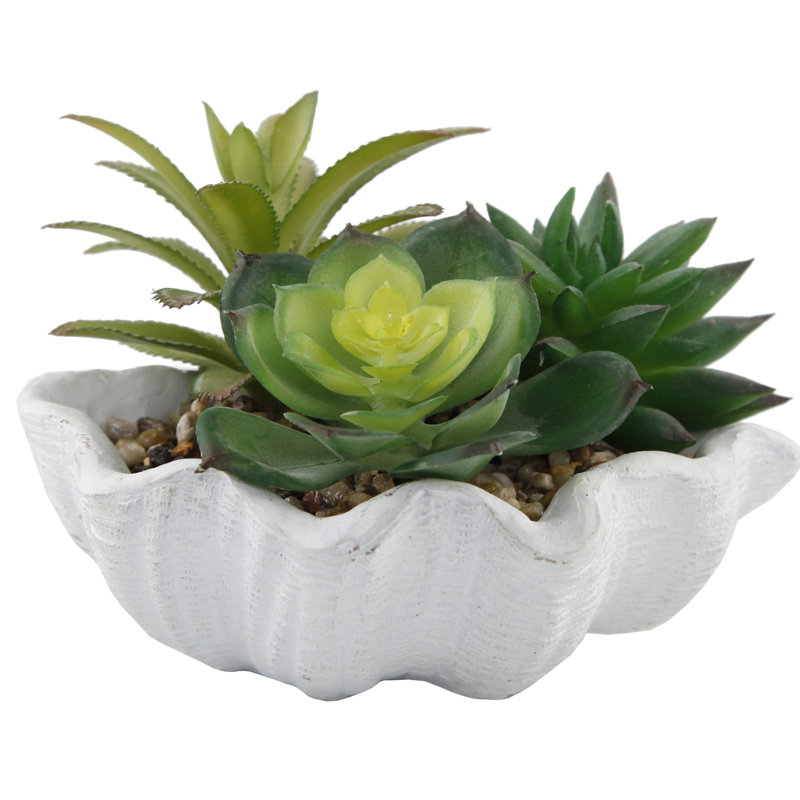 4.5'' Faux Succulent Plant in Cement Planter