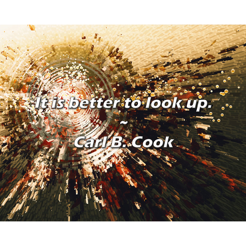 Carl B. Cook Quote: It is better to look up., 26" H x 32" W
