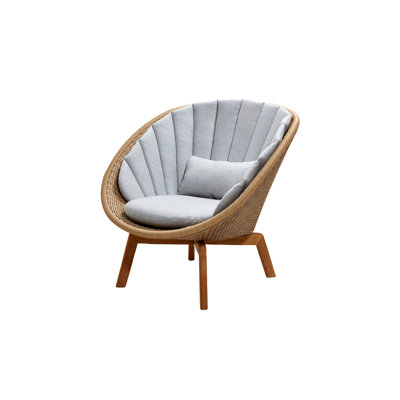 Peacock Teak Patio Papasan Chair with Cushions