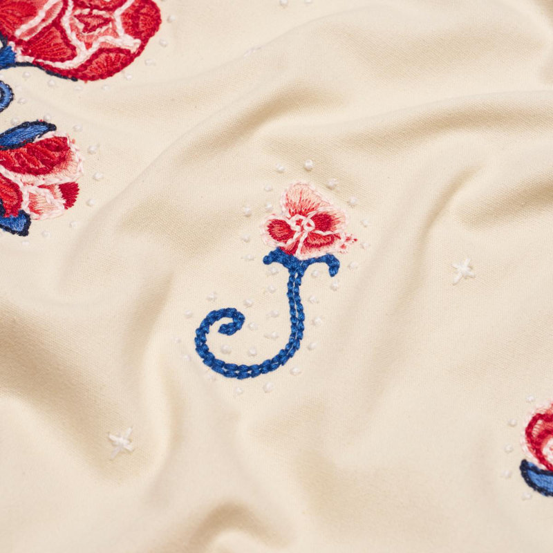 Schumacher X Backdrop Rhinestone Cowboy Embroidery Fabric, Poppy
