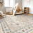 Boho Tribal Washable Vintage Oriental Area Rug for Living Room Bedroom-Beige-1239892706-1235651336