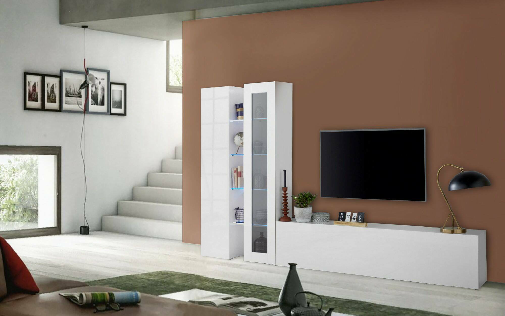 Ivy Bronx Carinda TV wall unit Dcau, TV stand with 3 doors and LED, 100