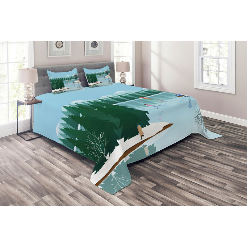Ice Berg Rustic Coverlet, King Bedspread + 2 Shams