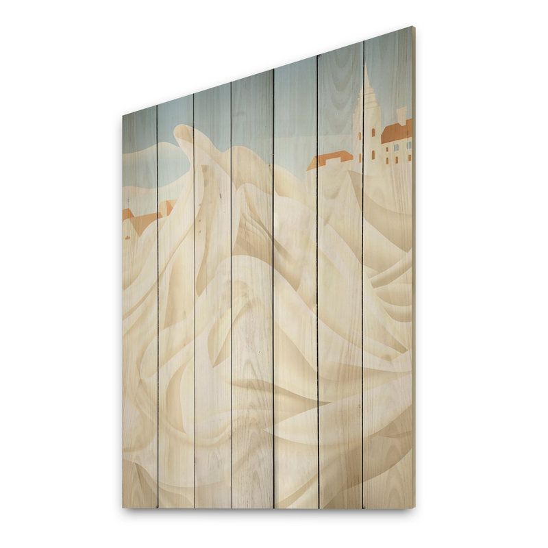 White Faith In Church - Église sur bois, H 44 po x l 34 po