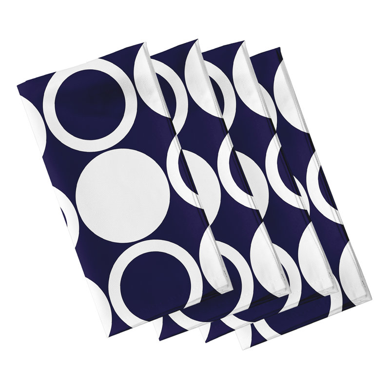 Sergent Polyester Geometric Square Napkin, Navy