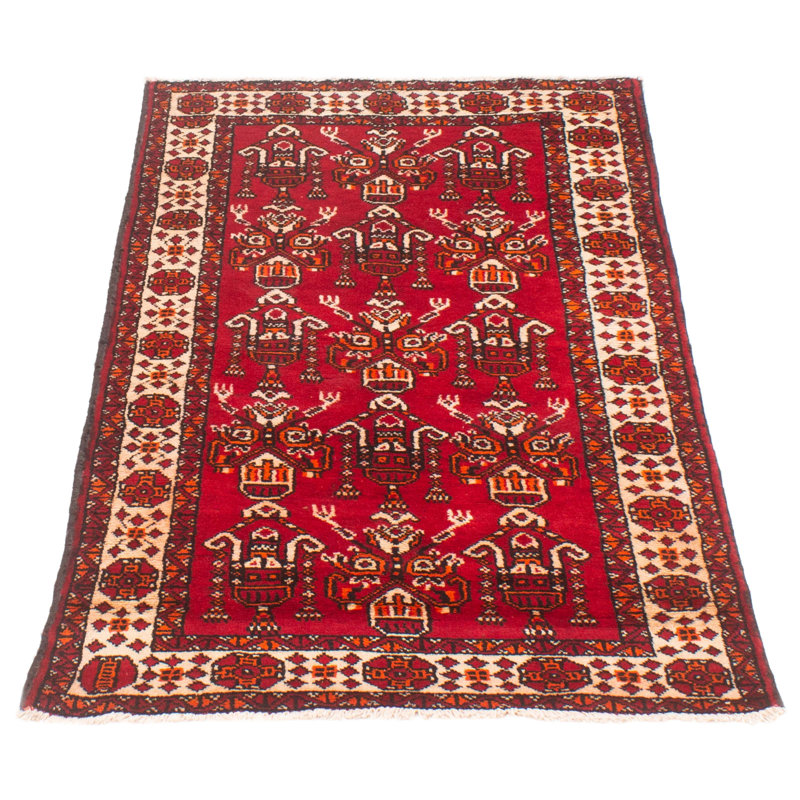 Tapis unique en laine noué à la main de style années 1990 3 pi 2 po x 5 pi 7 po Theron