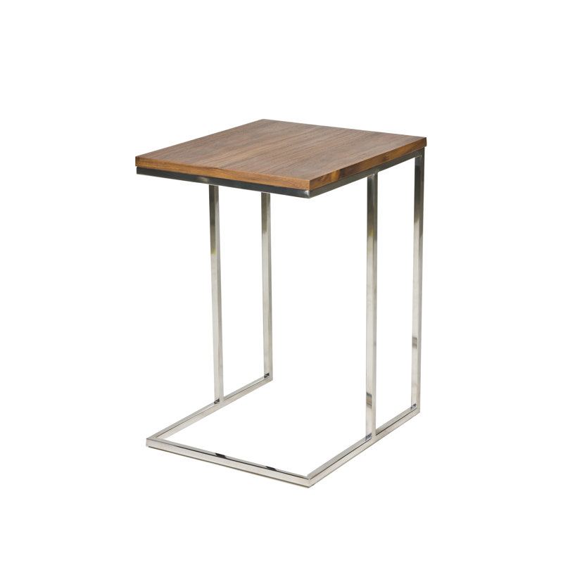 Table de bout Hampshire C, Argent / noyer