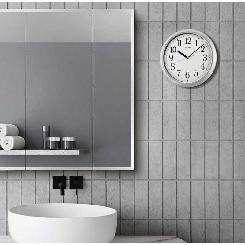 QXA787SLH Wall Clock, Silver-Tone, Silver