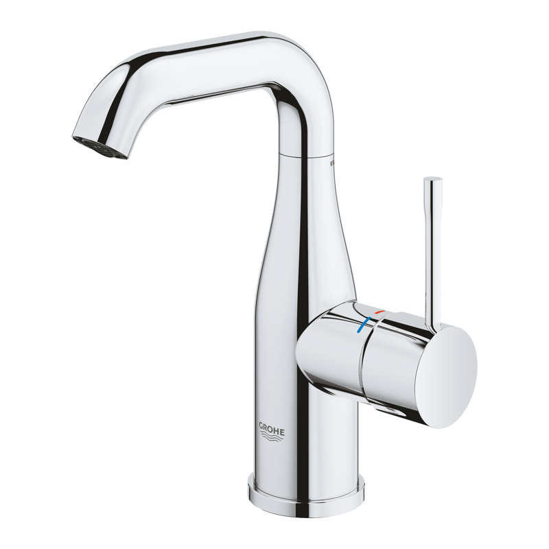 GROHE Essence Single Hole Bathroom Faucet with Single Handle, Size Medium, Star Light Chrome