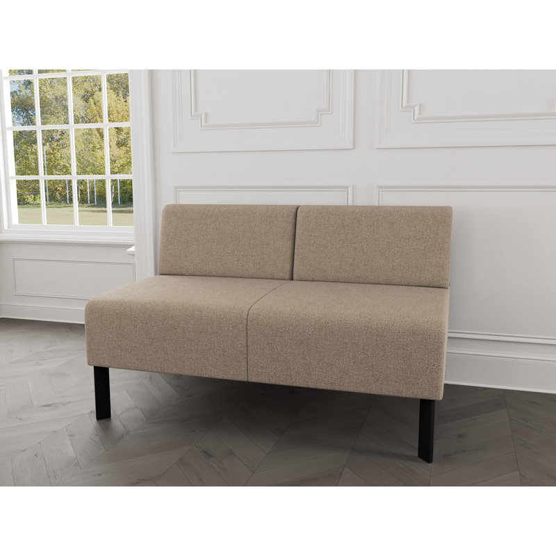 Causeuse sans accoudoirs Luxe Lounge, Acier noir, Limon Archetype