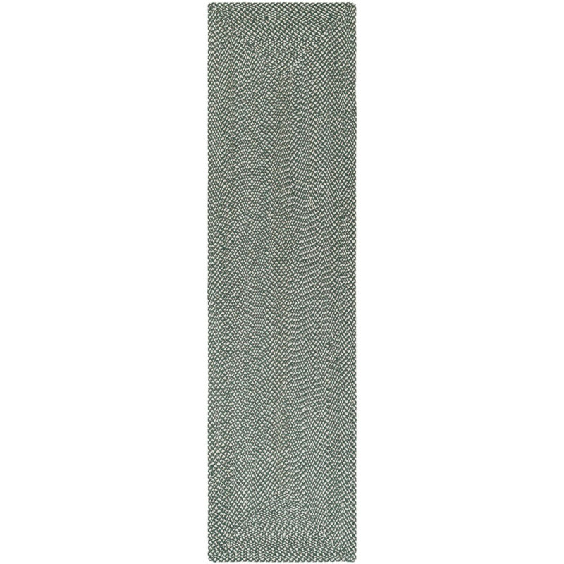 Tapis contemporain Aideen - vert, Tapis de couloir 2 pi 7 po x 10 pi