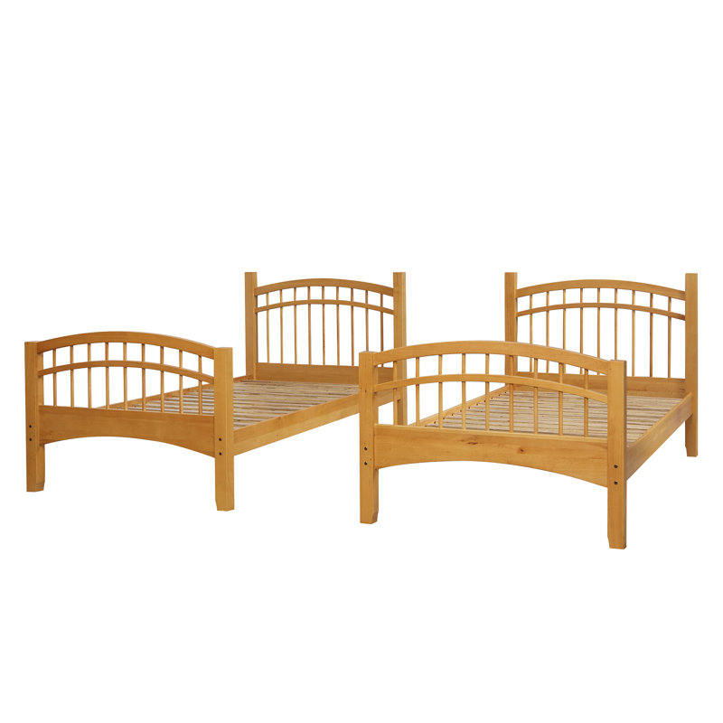 Sandisfield Kids Twin Over Twin Bunk Bed, Natural Birch