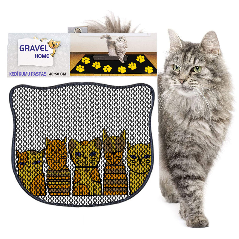 Durable Cat Litter Mat, 15.7 x 19.7 inches | 50% PVC / 50% Polyester, Machine Washable & Vacuum Friendly | Perfect for Easy Cleanup, Non-Slip Design to Keep Your Home Clean & Fresh, Ideal for Pet Owners