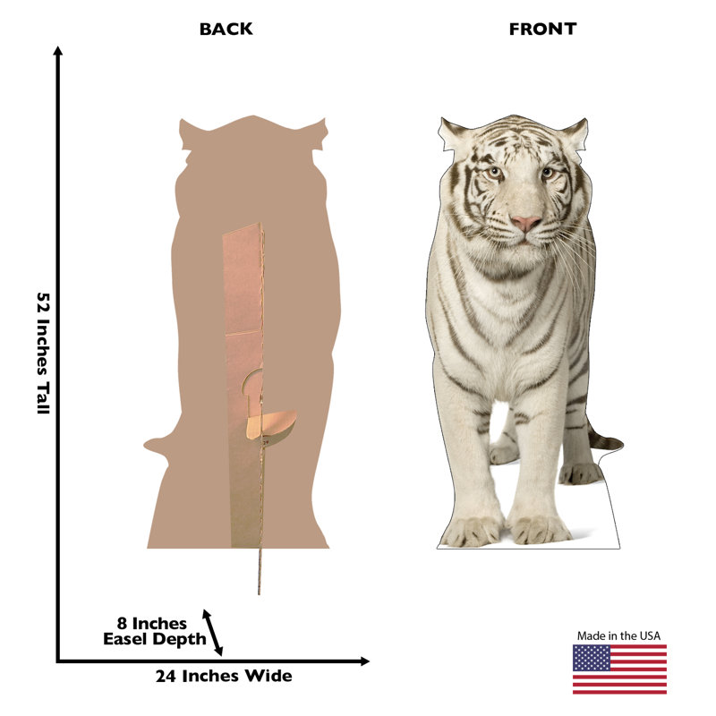 Life-Size White Tiger Cardboard Standup 52" x 24"