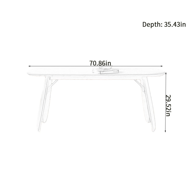 Table de salle à manger moderne simple, H 29,52 po x L 70,86 po x l 35,43 po