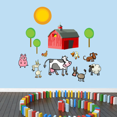 Décalcomanie murale scène ferme