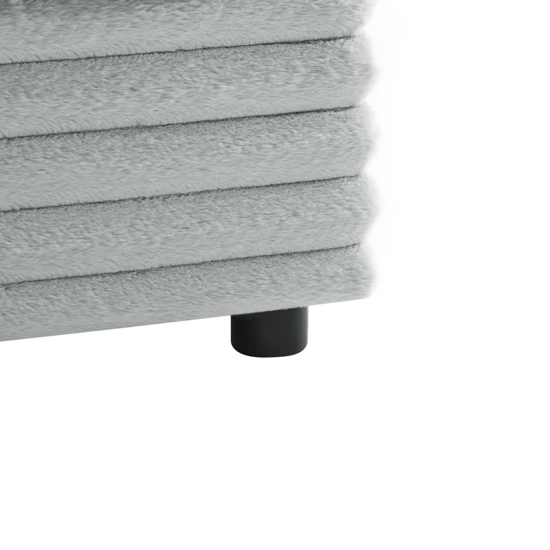 2-Piece Sofa Sectional In Plush Polyester Cord-Like Fabric
