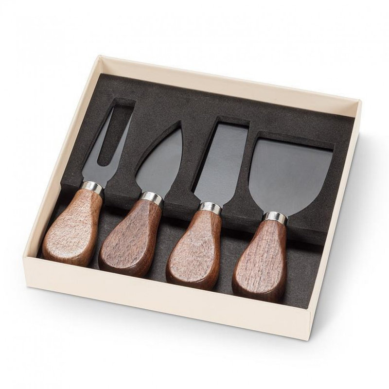 Ensemble de 4 outils à fromage en bois de noyer Pendarvis
