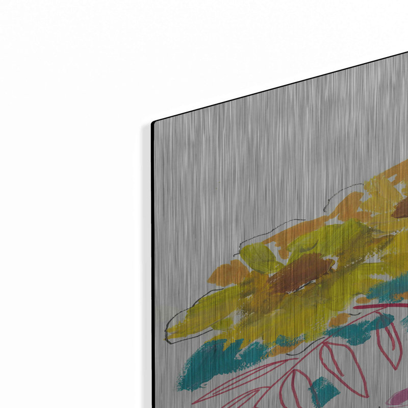 Luxe métal art «Sunny Blooms» par Kait Roberts, Met «Sunny Blooms» par Kait Roberts, H 36 po x l 24 po