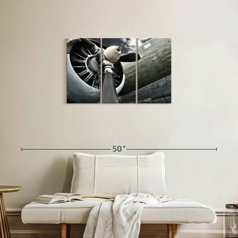 Mehar Black Propeller, 20" H x 33" W