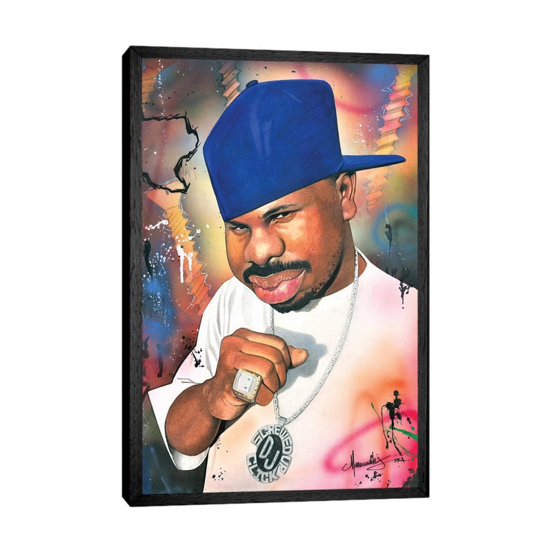 DJ Screw by Manasseh Johnson - Painting on Canvas, Black Framed, 66.04 cm H x 45.72 cm W
