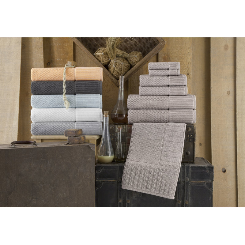 Ensemble de 8 serviettes en coton Argo, Saumon