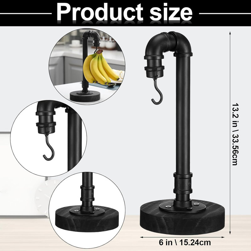 Banana Holder Stand with Wooden Base