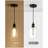 Single Integrated LED Pendant Light with Electroplated Black Aluminum Housing and Inner Water-Ripple Glass LED-1453704594