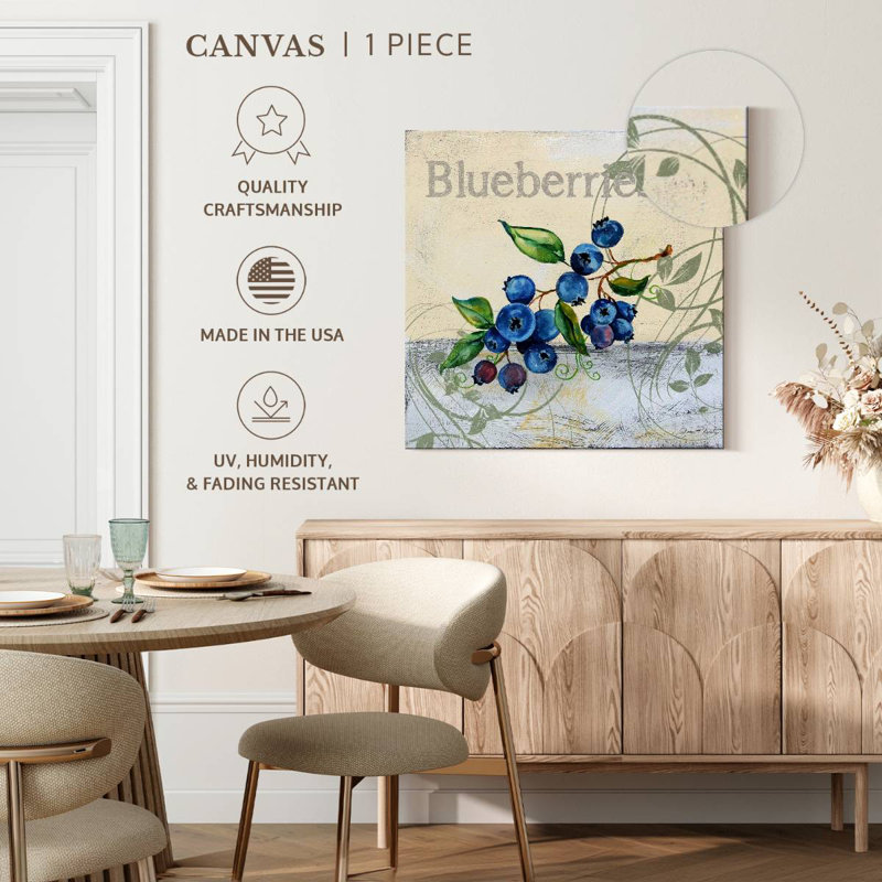 Yarlin Tutti Fruiti Blueberries, 33" H x 33" W