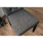 Ensemble de 2 chaises de salle à manger rembourrées en tissu noir et gris antique