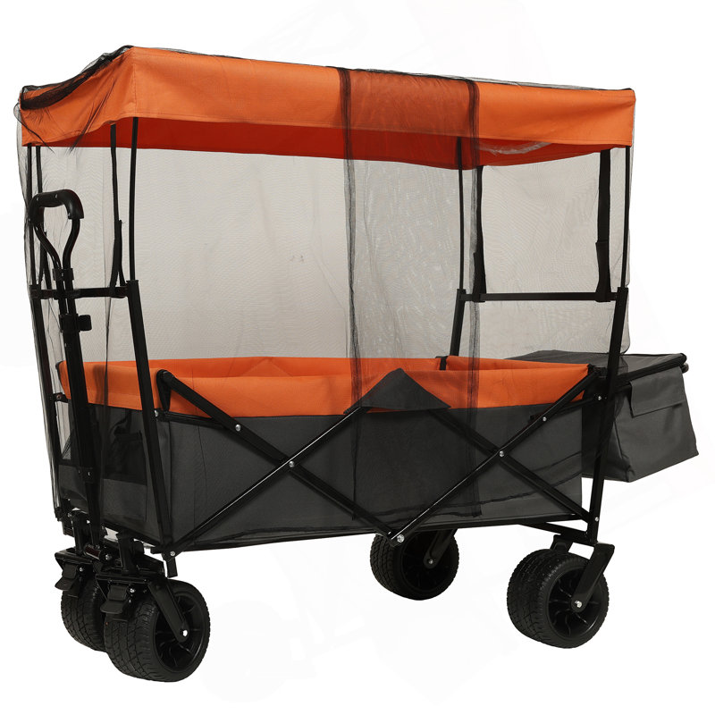 Wagon pliable polyvalent avec des caractéristiques avancées pour diverses utilisations, Orange