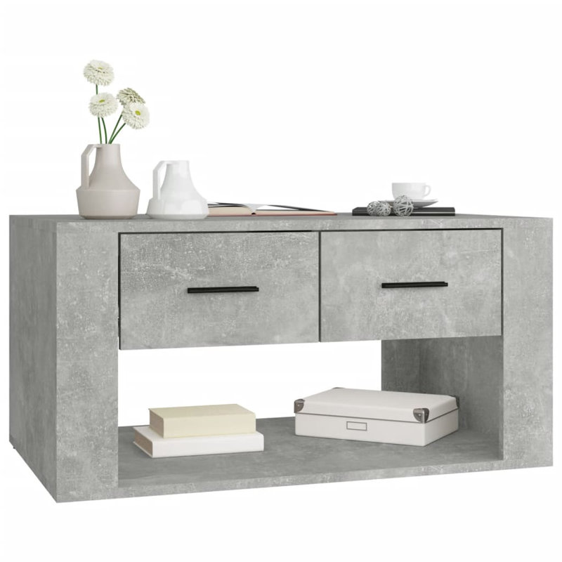 Coffee Table 80X50x40 Cm Engineered Wood, Concrete Grey