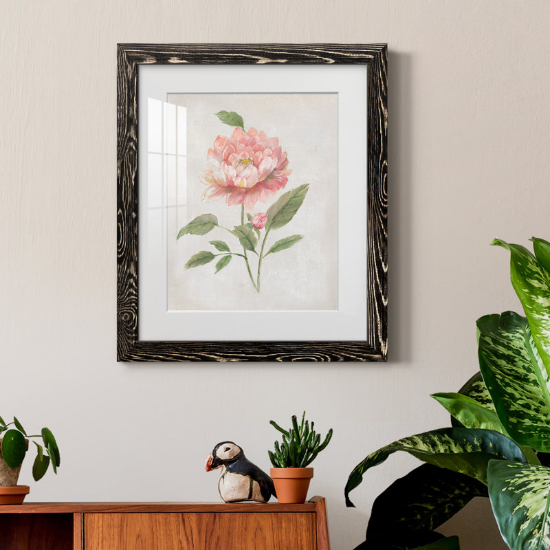 Grandiflora III - Peinture encadrée, Cadre noir, H 20 po x l 17 po x P 1,5 po
