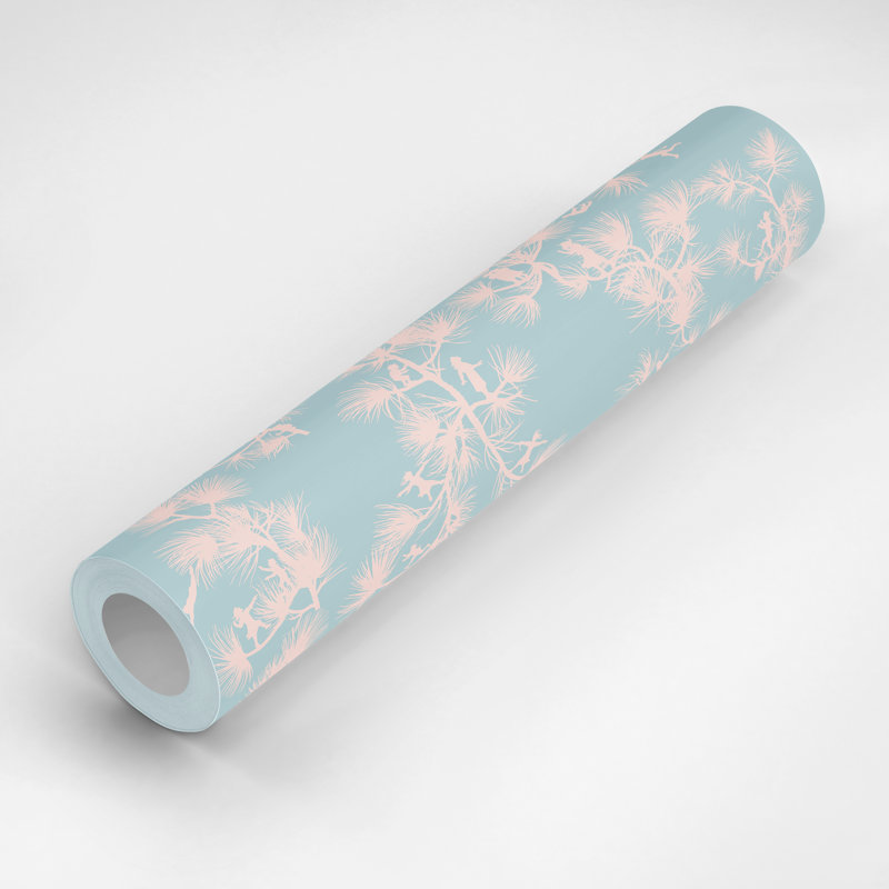 Fairy Forest Baby 10' L x 25" W Peel and Stick Wallpaper Panel, Baby Blue