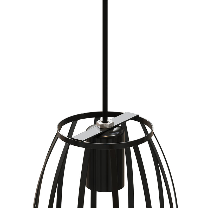 1 - Light Matte Black Chandelier Pendant