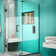 Unidoor Plus 30.5" W x 30.375" D x 72" H Frameless Pivot Rectangle Shower Enclosure with Fixed Panel