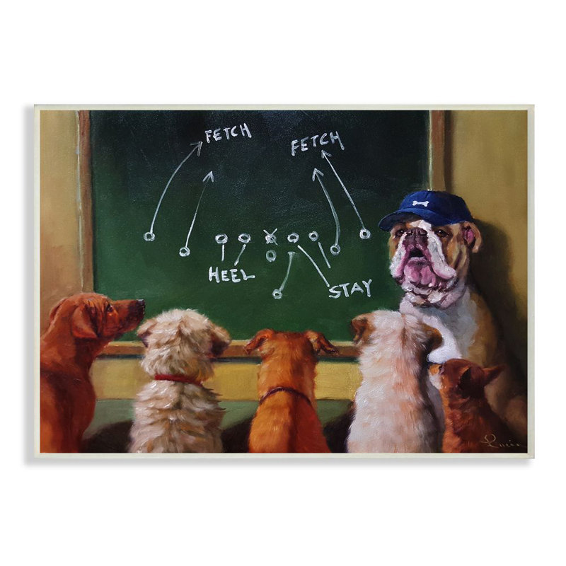 «Dog Football Team», ensemble d'impression sur toile, H 13 po x l 19 po, Plaque murale