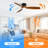 Shandi 52" 3 Blades Modern Intelligence flush mount ceiling fan with LED Lights,Remote Control-639990618