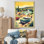 50's Vintage Cars By The Beach I, reproduction d'art sur toile