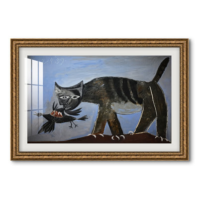 Cat Catching a Bird (Chat saisissant un oiseau), 1939-Pablo Picasso-Custom Framed Print