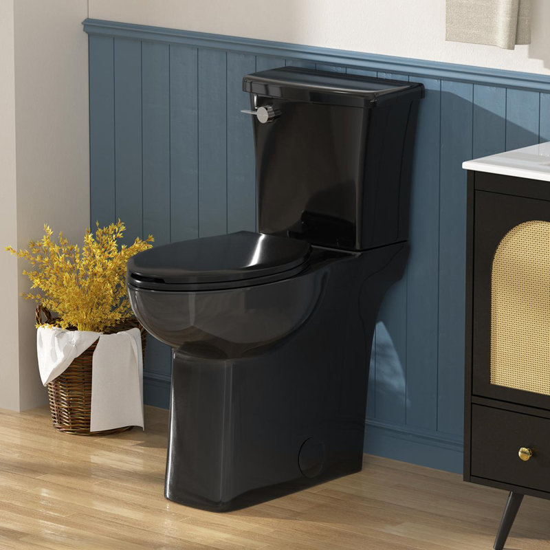 21＂Extra Tall Toilet With Soft-Close Seat, Two-Piece Toilet For Bathroom, Black