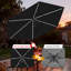 Parasol de terrasse solaire à DEL de 3 m (10 pi) avec réglage facile, toile teintée dans la masse, idéal pour le jardin et la piscine.-1607766503